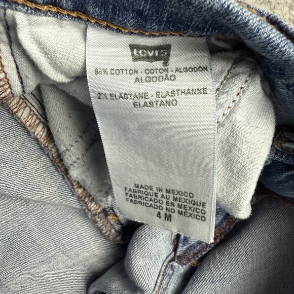 Levis Jeans Womens Size 4M Straight Leg 505 Blue Mid Rise Stretch Denim Pants - Picture 5 of 8
